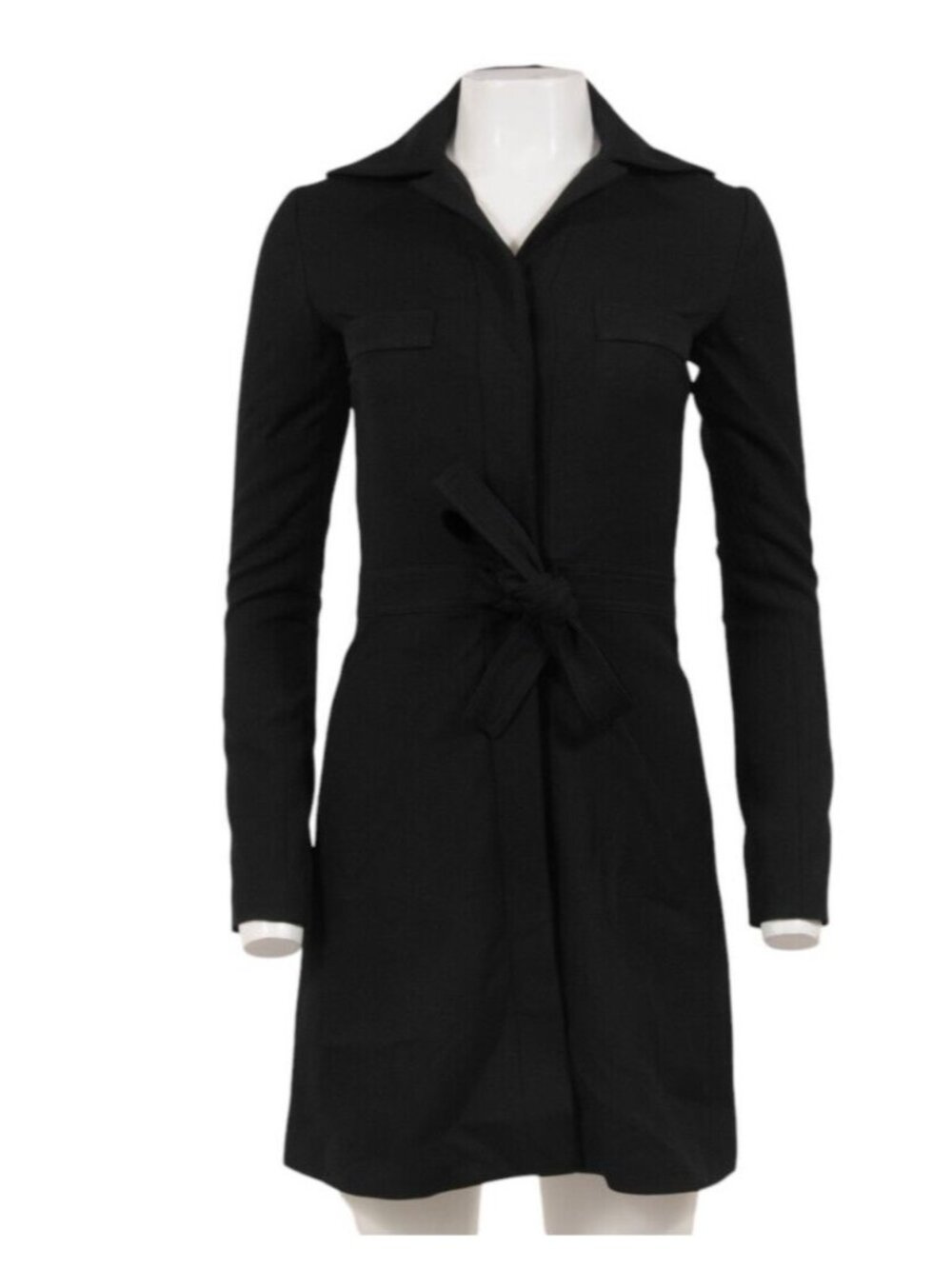 Balenciaga Y2k Vintage 2000s Trench Coat Size US 6 FR 36 Black Wool Le Dix